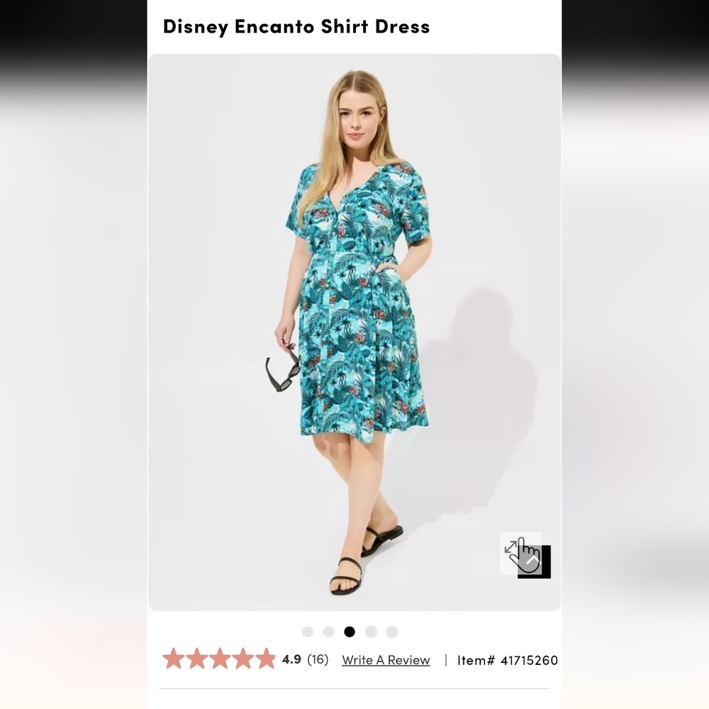 Torrid Disney Encanto Shirt Dress Size 2x, Madrigal family Tropical Shirt Dress
